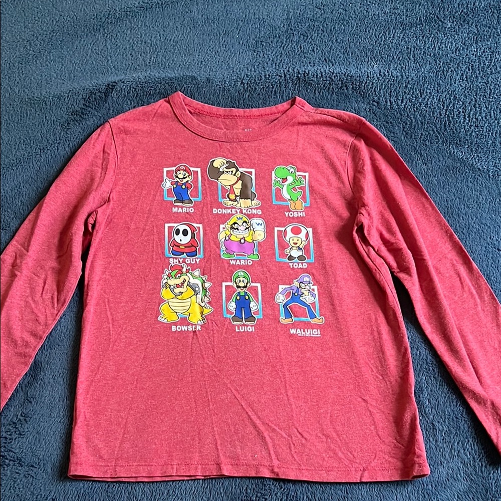 GAP Red Long Sleeve Tee with Graphic Design